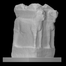 capital cabras escanear antiguo animal arquitectura cabra alivio fragmento 3d print model - Mito3D