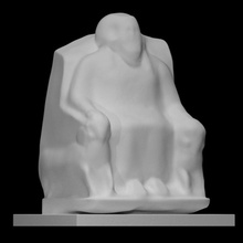 seated figure scan ancient sculpture throne 3d print model - Mito3D