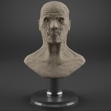 zombi buste jardin 3d tête homme film sculpture Mort vivant cinéma sculpter sla mort dlp morte fiction marchant 4d chair 3d print model - Mito3D