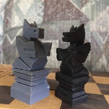 homemade chess set knight board games 3d print model - Mito3D