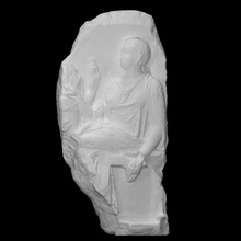funerary stele scan ancient female figure sculpture child marble relief 3d print model - Mito3D