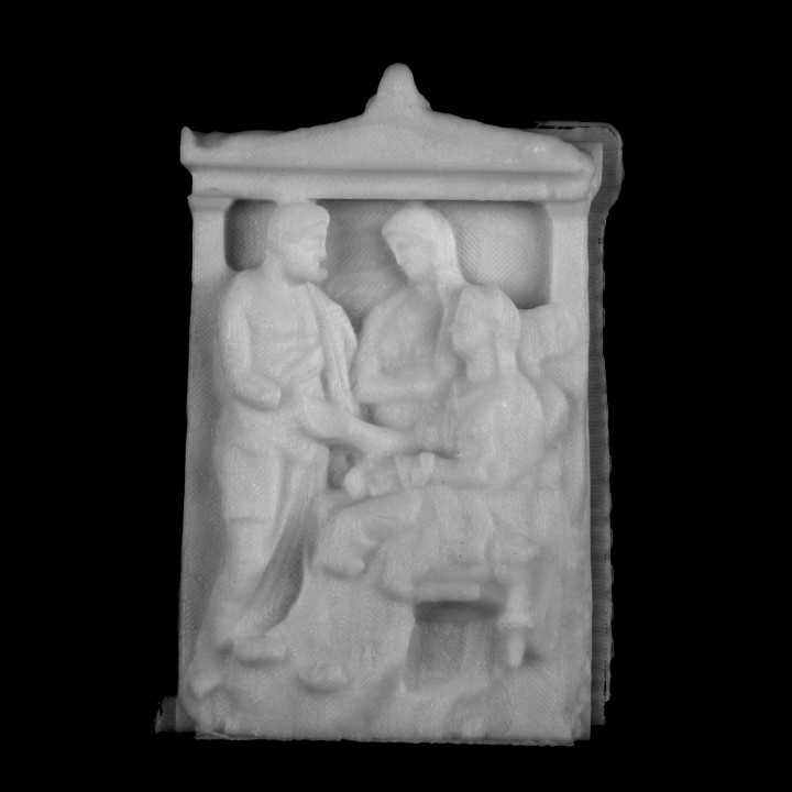 stele funeraria phainippos louvre parigi scansione 3D print model - Mito3D