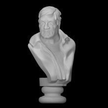 bust sir paul getty k b scan modern sculpture bronze philantropist 3d print model - Mito3D