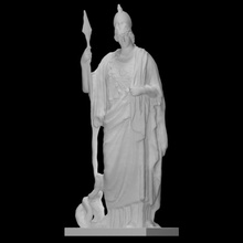 Minerva Varredura deusa escultura lança estátua mármore gesso serpente cópia 3d print model - Mito3D