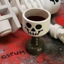 cranio calice gigante Lego stile bicchiere tazza Gotico Halloween scheletro minifig ossum 3d print model - Mito3D
