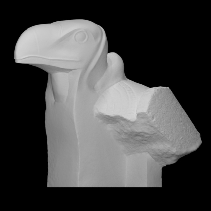 head vulture scan ancient sculpture statue temple isis granite 3D print model - Mito3D