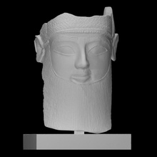 head man scan ancient head man sculpture statue beard headwear