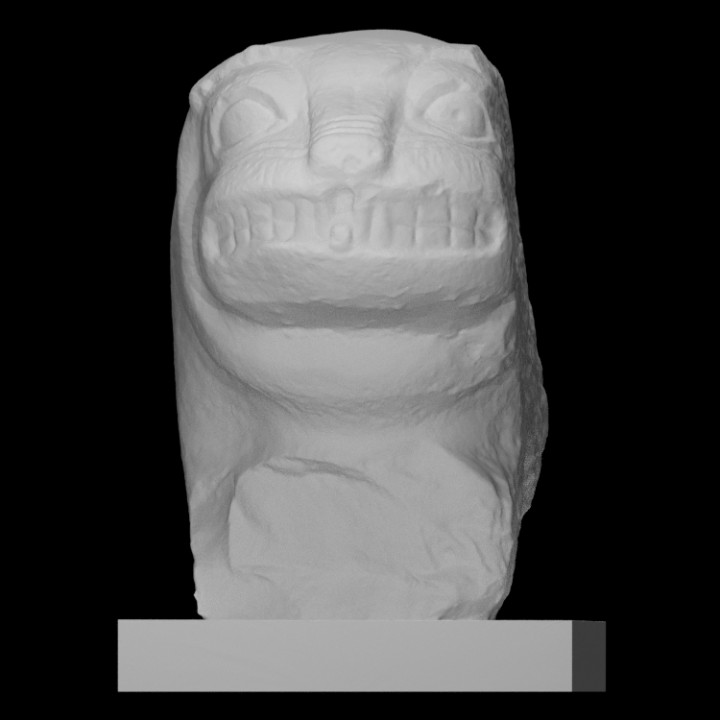 Statue Löwe Scan uralt Kopf Skulptur Tempel Kalkstein 3D print model - Mito3D