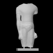 torso votive statue scan ancient sculpture limestone male youth 3d print model - Mito3D