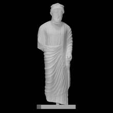 statue bearded votary scan ancient figure sculpture limestone male 3d print model - Mito3D