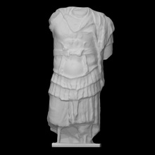 fragmentário couraça estátua romano imperador Varredura antigo armaduras exército escultura mármore tronco paludamentum 3d print model - Mito3D