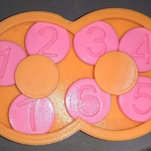 game sliding puzzle easy circles tokens brainteaser soviet numbered 3d print model - Mito3D