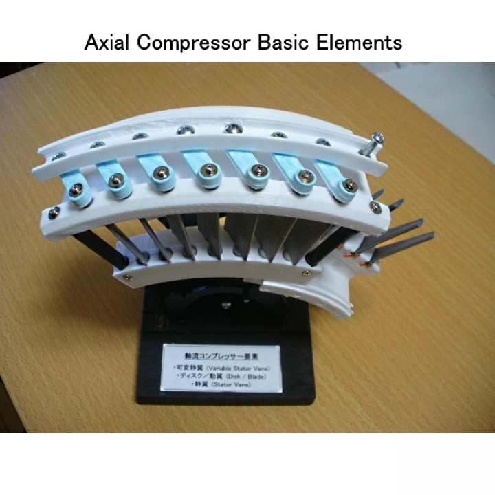 Jet motore componente assiale compressore formazione scolastica aeromobili banderuola turbofan variabile 3D print model - Mito3D