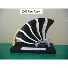jet moteur composant ventilateur éducation avion Cas gaine lame disque turboréacteur 3d print model - Mito3D