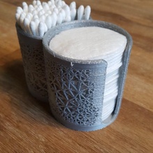 contenitore cotone mini cuffie pastiglie bagno scatola domestico voronoi cura 3d print model - Mito3D