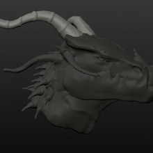 dragon head dragons fantasy sculpture italy italian sculptris deat ombra giorgia 3d print model - Mito3D