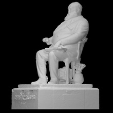 statue Christian krohg analyse homme sculpture bronze artiste assise 3d print model - Mito3D