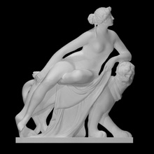 ariadne pantera scansione animale leggenda scultura statua marmo seduto Principessa Bacco 3d print model - Mito3D