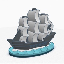 pirate ship palette settlers catan multimaterial expansion seafarers mmu 3d print model - Mito3D