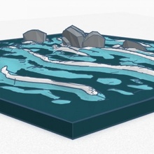 Wasser Insel 2 Palette Siedler catan Multimaterial Erweiterung Seeleute mmu 3d print model - Mito3D