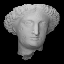 head sulis minerva scan ancient goddess portrait sculpture statue worship bronze 3d print model - Mito3D