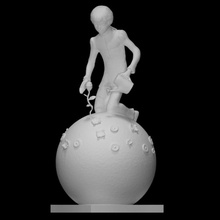 Príncipe Rosa escanear libro planeta escultura bronce chico ilustración saint exupery 3d print model - Mito3D