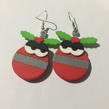 kawaii xmas bauble earrings christmas decorations jewellery jewelry ears 3d print model - Mito3D