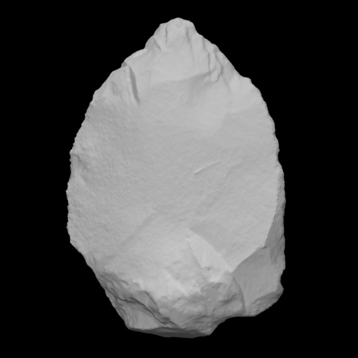 acheulean handaxe scan axe archeology homoerectus 3D print model - Mito3D