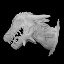 zombie dragon scan creature head portrait sculpture 3d print model - Mito3D