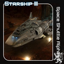 space shuttle alpha tabletop 40k dark sci-fi ship star terrain warhammer miniature wars starship 28mm openlock traveller matter starfinder traveler 3d print model - Mito3D