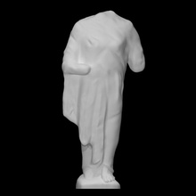 kadın gövde taramak Antik heykel kireçtaşı Kore arkaik kopya 3d print model - Mito3D