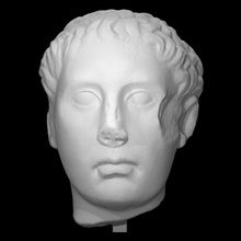 portrait man scan broken bust head history mythology roman sculpture statue 3dprint 3dscan alabaster hairstyle archeology citizen carved 3d print model - Mito3D