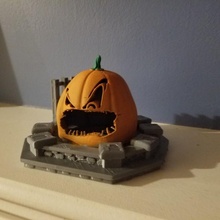 evil pumpkin statue & garden halloween horror scary store mmf creepy graveyard 3d print model - Mito3D