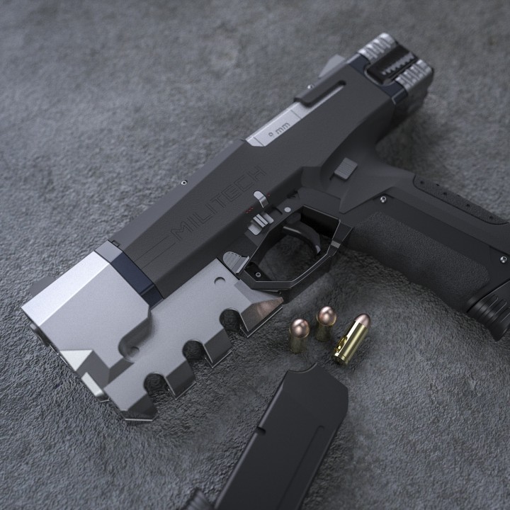 federated arms 'vindicator' pistol cyberpunk 2077 futuristic gun prop weapon scifi 2020 cyber vindicator 3D print model - Mito3D