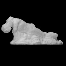 earth male lying stomach scan body figure man sculpture marble nude 3d print model - Mito3D