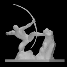 ercole saettante hercules shooting arrow scan body hero man sculpture statue bronze male nude bow myth 3d print model - Mito3D