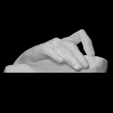 mano tenendo bastone scansione scultura studia gesso cast frammento 3d print model - Mito3D