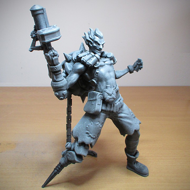 junkrat overwatch 25 cm modello fan arte gioco pazzo pneumatico giocattolo orologio boom ratto bomba mano lega launcher bufera neve trappola bombardiere misericordia dva Tracciante 3D print model - Mito3D