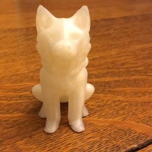 simple husky sitting position dog figurine statuette 3d print model - Mito3D