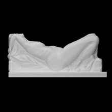 flowers peace reclining woman scan body female figure modern sculpture limestone nude relief rest 3d print model - Mito3D