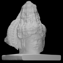 head portion scan hindu sculpture statue stone deity hinduism fragment divine 3d print model - Mito3D