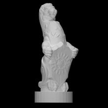 white lion mortimer scan animal queen rose sculpture shield statue stone heritage 3d print model - Mito3D