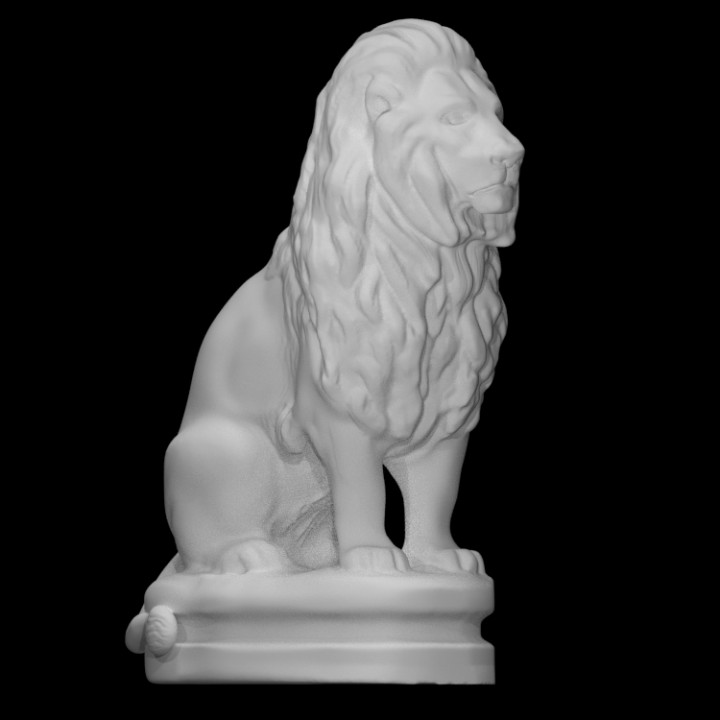 oturmuş aslan no1 taramak hayvan model heykel bronz 3D print model - Mito3D