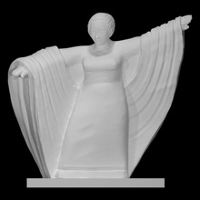 déesse Soleil analyse figure moderne sculpture statue femme culte calcaire abstrait draperie 3d print model - Mito3D