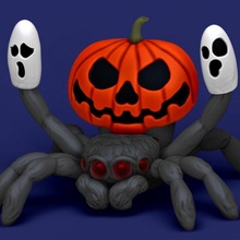 Halloween citrouille paon araignée 3d print model - Mito3D
