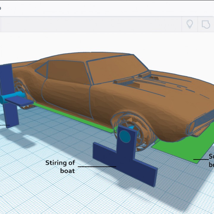 amphibie voiture convertisseur modules 3d impression bateau l'eau rc terre réparation attachable 3D print model - Mito3D