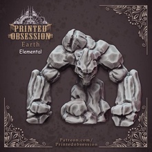 earth elemental - dnd miniature tabletop dragons dungeons stone rock heavy large neutral 3d print model - Mito3D