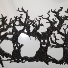 raccapricciante Halloween albero silhouette spaventoso facce alberi 3d print model - Mito3D