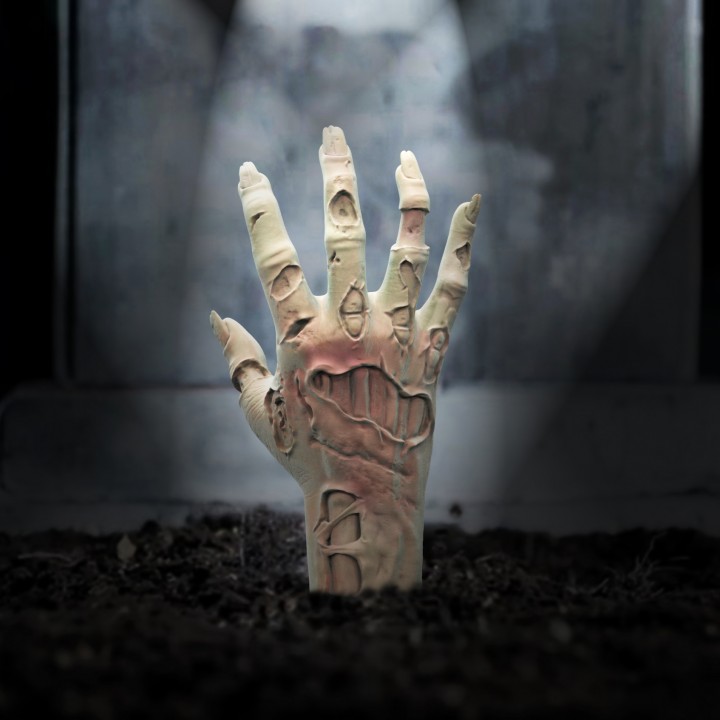 Zombie Hand Garten Halloween tot 3D print model - Mito3D