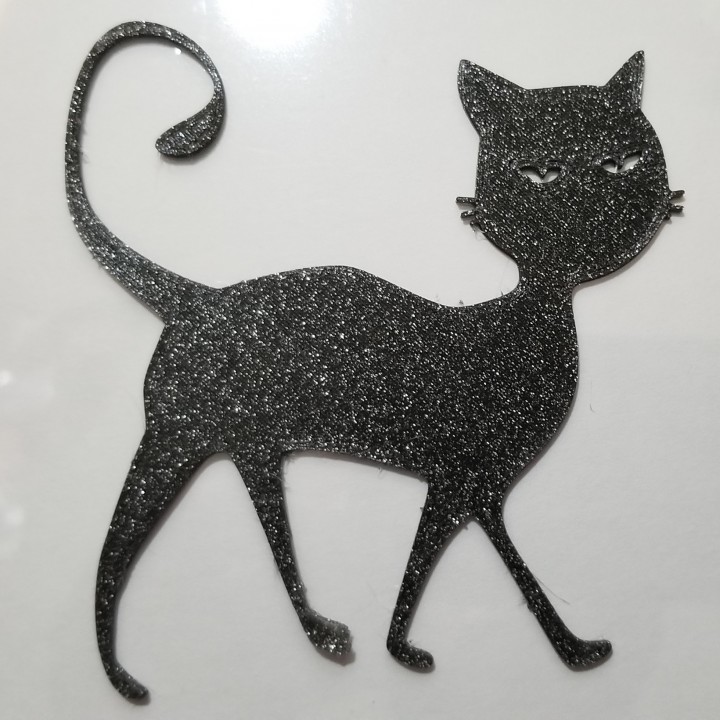 cadılar bayramı siyah kedi siluet 3D print model - Mito3D